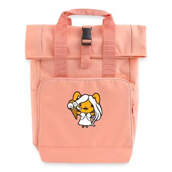 Hase isst Eis Waffel Eiscreme lecker Mädchen Frau - Rolltop Rucksack mit zwei Griffen - Chintzrosa - Vorne