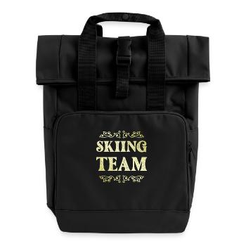 Skiing Team - Roll Top Backpack with Two Handles - black - Front
