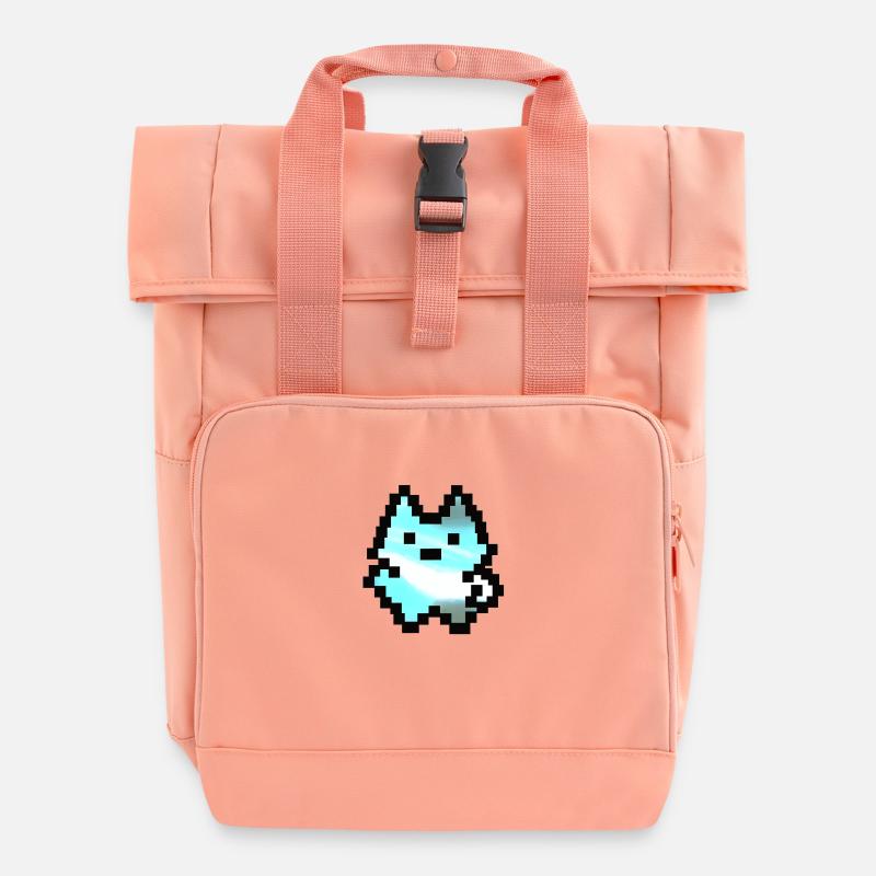 Kleiner Pixel-Kerl - Rolltop Rucksack mit zwei Griffen - Chintzrosa
