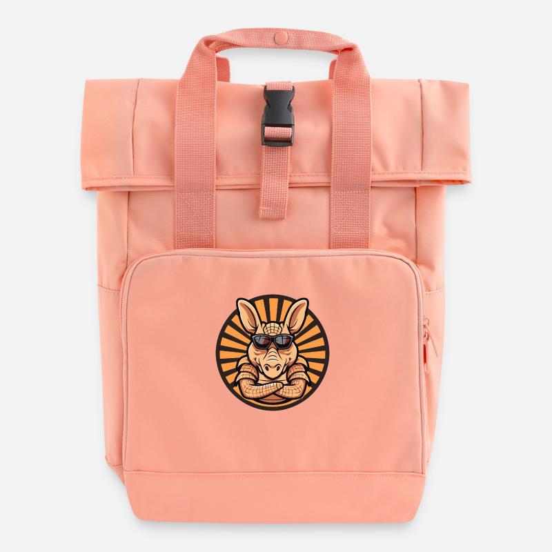 Armadillo Cool Comic - Roll Top Backpack with Two Handles - chintz rose