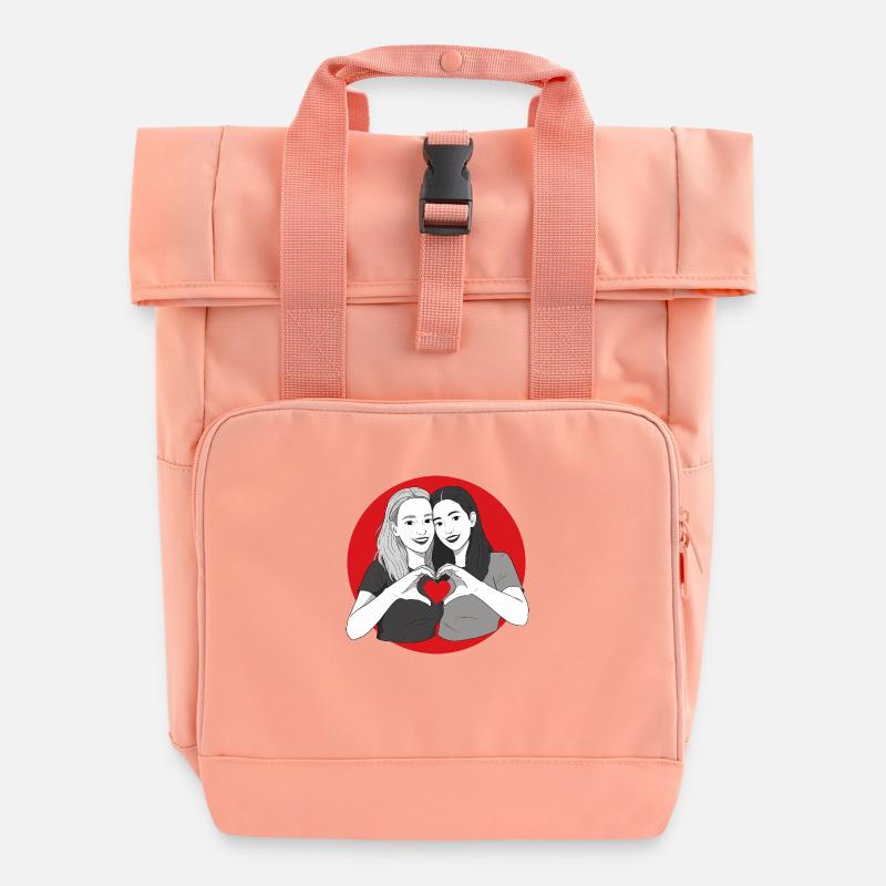 Liebe ist Liebe - Rolltop Rucksack mit zwei Griffen - Chintzrosa