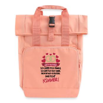 Mein Schatz für immer Romantische Liebeserklärung - Rolltop Rucksack mit zwei Griffen - Chintzrosa - Vorne