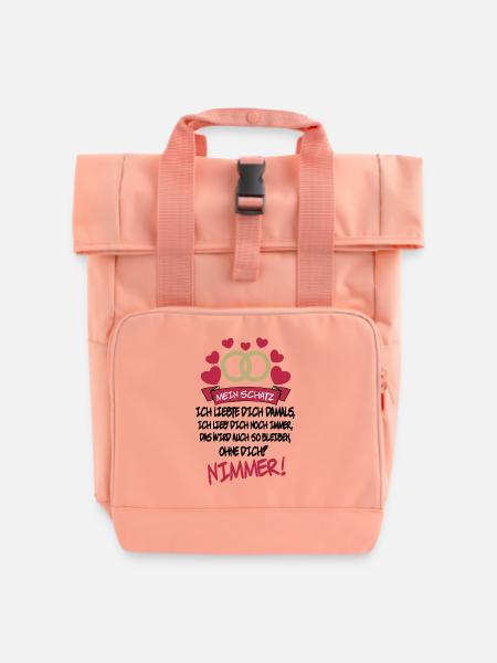 Mein Schatz für immer Romantische Liebeserklärung - Rolltop Rucksack mit zwei Griffen - Chintzrosa