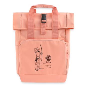 archery arrow bow crossbow target sports25 - Roll Top Backpack with Two Handles - chintz rose - Front