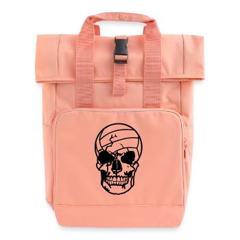 death head volleyball ball dead skull11204 - Roll Top Backpack with Two Handles - chintz rose - Front