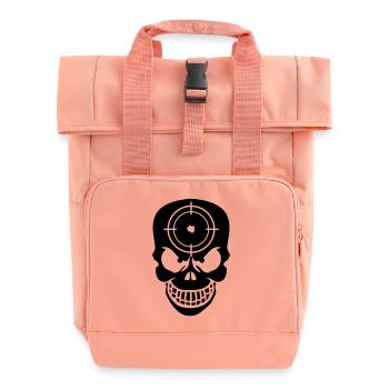 Evil Skull With Target - Roll Top Backpack with Two Handles - chintz rose - Front