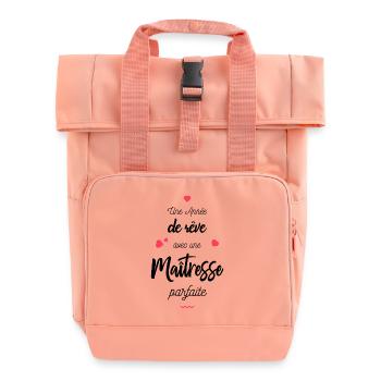 Une année de rêve avec maîtresse - Sac à dos Roll Top à deux anses - rose liberty - Devant