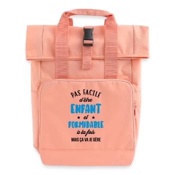 Enfant - Famille - Bébé - Noël - Ado - Humour - Roll Top Backpack with Two Handles - chintz rose - Front