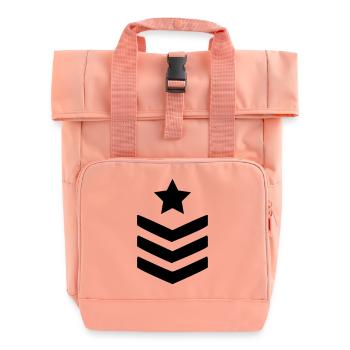 abzeichen - Rolltop Rucksack mit zwei Griffen - Chintzrosa - Vorne