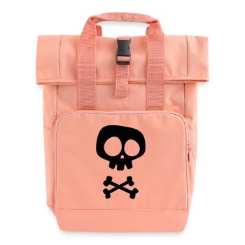 Skull and crossbones - Roll Top Backpack with Two Handles - chintz rose - Front