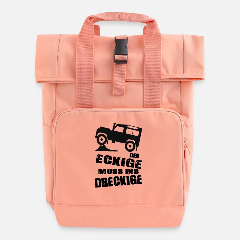 Land-Rover Defender Der Eckige - Rolltop Rucksack mit zwei Griffen - Chintzrosa