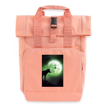 Wolf und Mond - Rolltop Rucksack mit zwei Griffen - Chintzrosa - Vorne