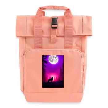 Wolf und Mond - Rolltop Rucksack mit zwei Griffen - Chintzrosa - Vorne