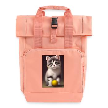 Baby Cat - Roll Top Backpack with Two Handles - chintz rose - Front