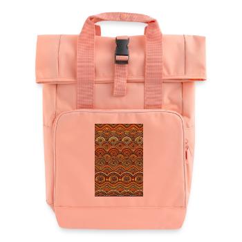 Vintage Muster - Rolltop Rucksack mit zwei Griffen - Chintzrosa - Vorne