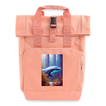 Wal im Wald Surrealismus - Rolltop Rucksack mit zwei Griffen - Chintzrosa - Vorne