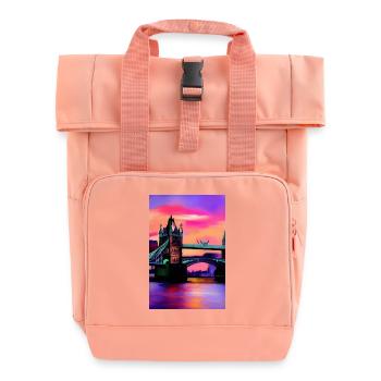 Brücken in London - Rolltop Rucksack mit zwei Griffen - Chintzrosa - Vorne