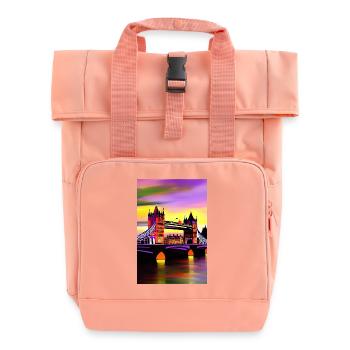 Brücken in London - Rolltop Rucksack mit zwei Griffen - Chintzrosa - Vorne