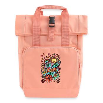 Let the sun in! - Roll Top Backpack with Two Handles - chintz rose - Front
