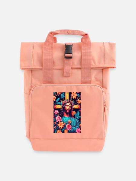 Jesus Christus - Rolltop Rucksack mit zwei Griffen - Chintzrosa