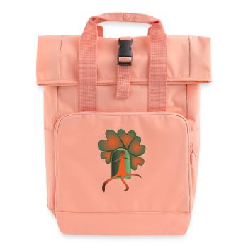 Step Out Orange - Roll Top Backpack with Two Handles - chintz rose - Front