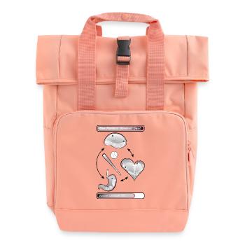 The Perfect Baseball Shot - Roll Top Backpack with Two Handles - chintz rose - Front
