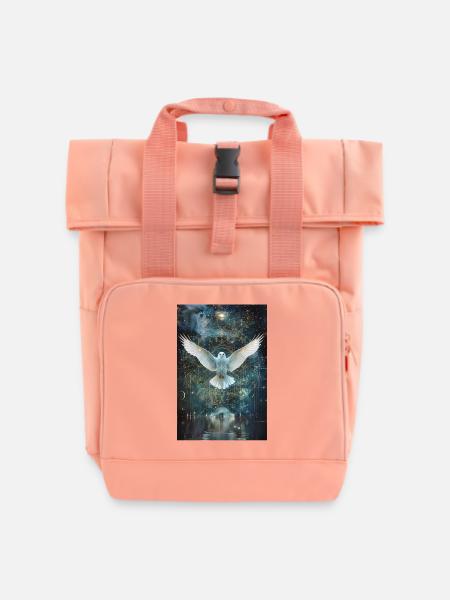 Heilige Geometrie - Rolltop Rucksack mit zwei Griffen - Chintzrosa