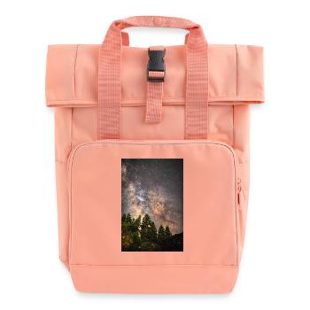 Galaxie de la Voie lactée parmi les arbres - Sac à dos Roll Top à deux anses - rose liberty - Devant