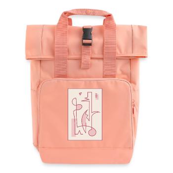Eine abstrakte Komposition, die an Dinosaurier erinnern könnte - Rolltop Rucksack mit zwei Griffen - Chintzrosa - Vorne