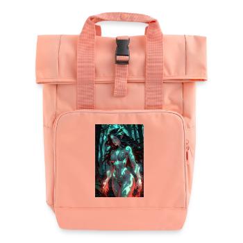 Anime Forest Spirit Girl Manga - Roll Top Backpack with Two Handles - chintz rose - Front