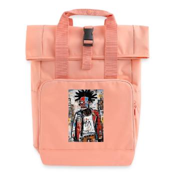 Urban Portrait - Contrasting Colors - Roll Top Backpack with Two Handles - chintz rose - Front