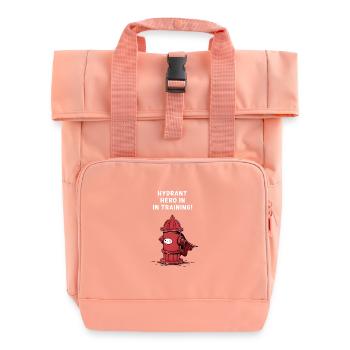 Hydrant Hero in Training - Roll Top Backpack with Two Handles - chintz rose - Front