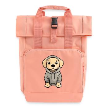 Labrador Dog Funny - Roll Top Backpack with Two Handles - chintz rose - Front