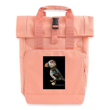 Puffin puffin funny cute bird - Roll Top Backpack with Two Handles - chintz rose - Front
