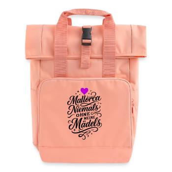 Mallorca Mädels Urlaub - Rolltop Rucksack mit zwei Griffen - Chintzrosa - Vorne