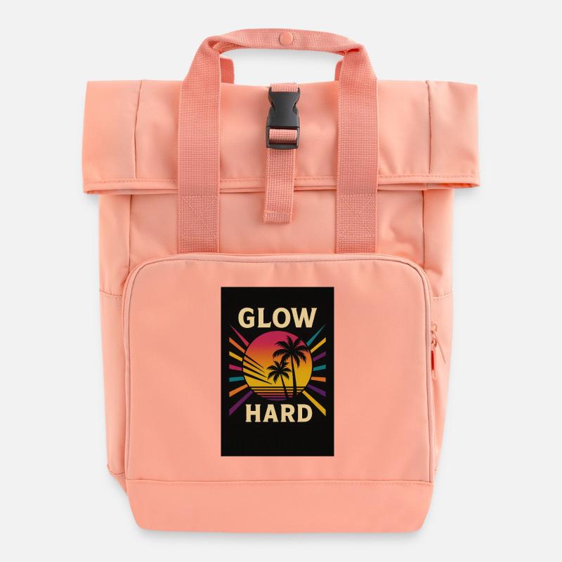 QEDSW GLOW HARD - Roll Top Backpack with Two Handles - chintz rose