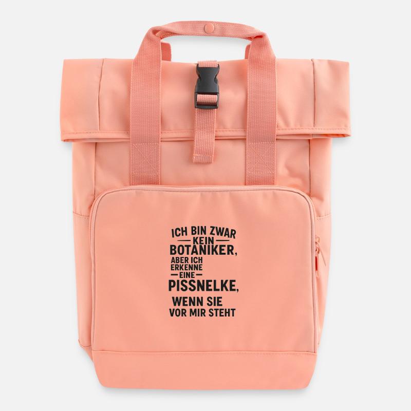 ich zwar kein Botaniker.... - Rolltop Rucksack mit zwei Griffen - Chintzrosa