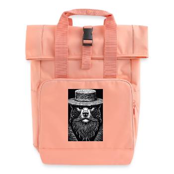 The Silent Grizzly - Roll Top Backpack with Two Handles - chintz rose - Front