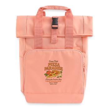 Pizza Paradise - Roll Top Backpack with Two Handles - chintz rose - Front