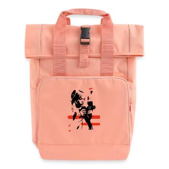 Omikly photographer st Tropez Brigitte cinema icon - Roll Top Backpack with Two Handles - chintz rose - Front