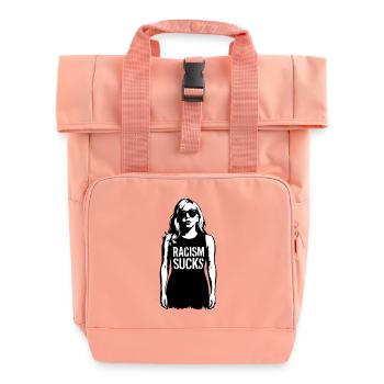 Racism Sucks - Roll Top Backpack with Two Handles - chintz rose - Front