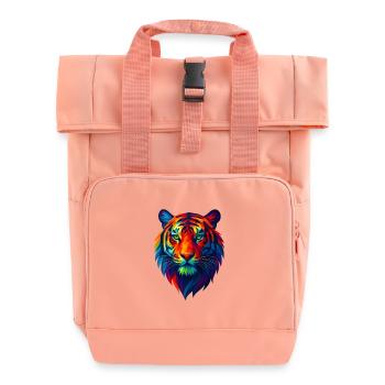 WPAP Polygon Stil Tiere - Tiger Porträt - Rolltop Rucksack mit zwei Griffen - Chintzrosa - Vorne