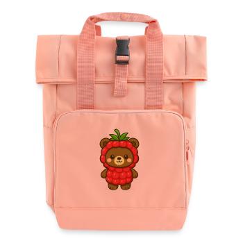 Bärenstark und fruchtig süß Himbeerbär - Rolltop Rucksack mit zwei Griffen - Chintzrosa - Vorne