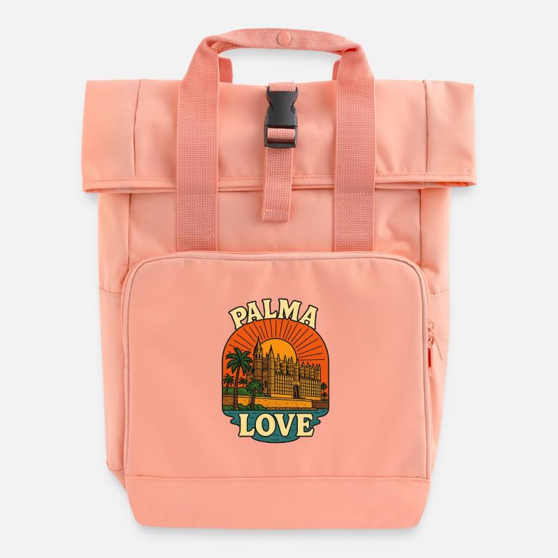 Palma Love Mallorca - Roll Top Backpack with Two Handles - chintz rose