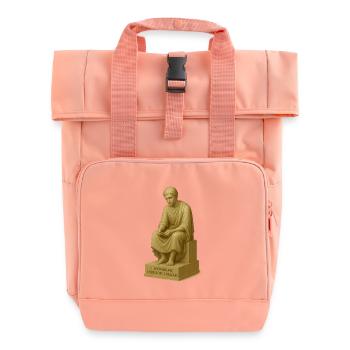 Thoughtful Thinker Sculpture - Roll Top Backpack with Two Handles - chintz rose - Front