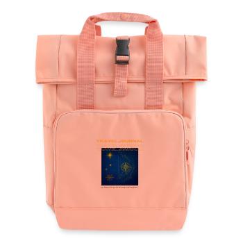 Nautical Travel Notebook - Roll Top Backpack with Two Handles - chintz rose - Front