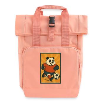 Dynamic Football Panda - Roll Top Backpack with Two Handles - chintz rose - Front