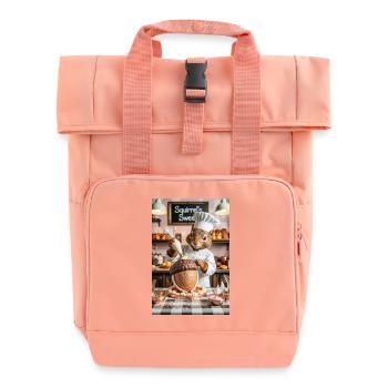 Humanoid Squirrel Chef with Chocolate Cake - Roll Top Backpack with Two Handles - chintz rose - Front