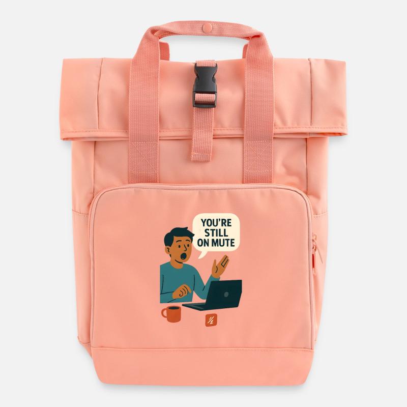 Graphique de la bulle de dialogue d’état de sourdine - Sac à dos Roll Top à deux anses - rose liberty