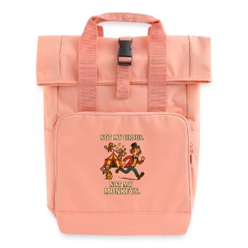 Not my circus. Not my monkeys.  - Roll Top Backpack with Two Handles - chintz rose - Front
